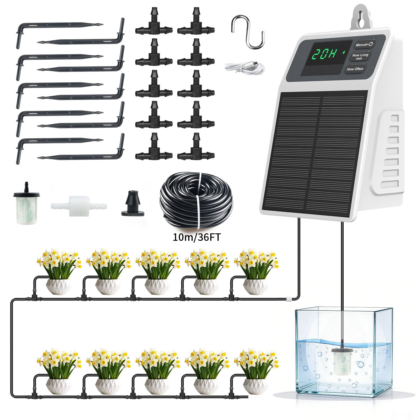 Smart Garden Sprinkler - Upgraded Solar Drip Irrigation System Automatic