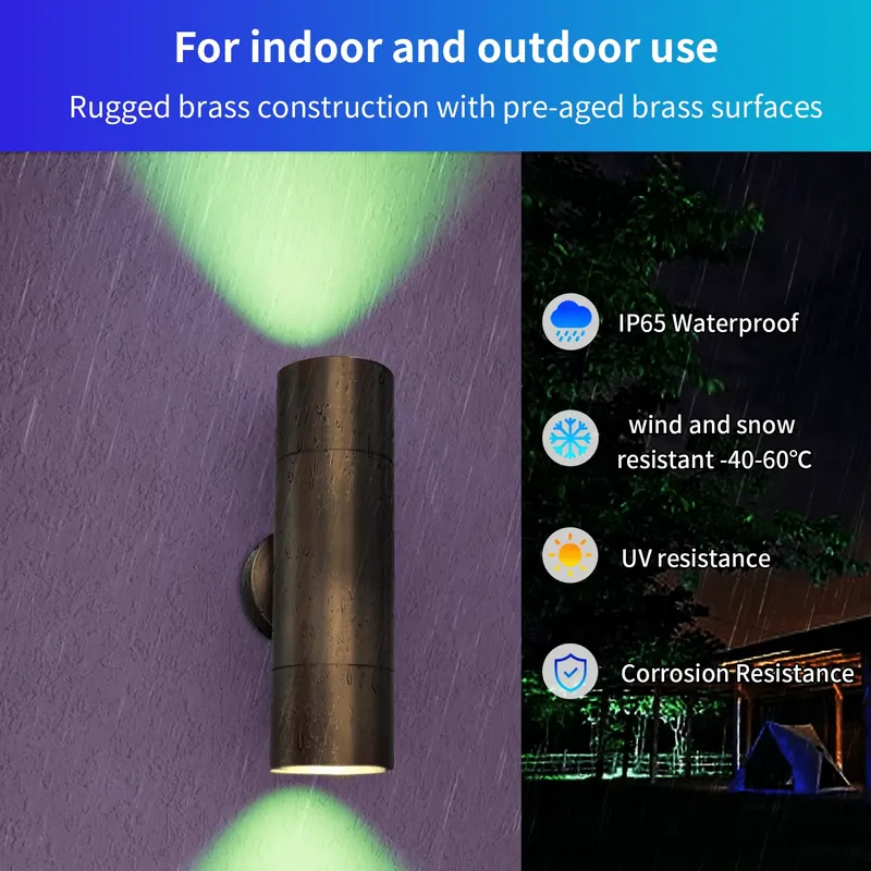Durable Brass Outdoor LED Wall - Smart Garden Outdoor 评论和价格