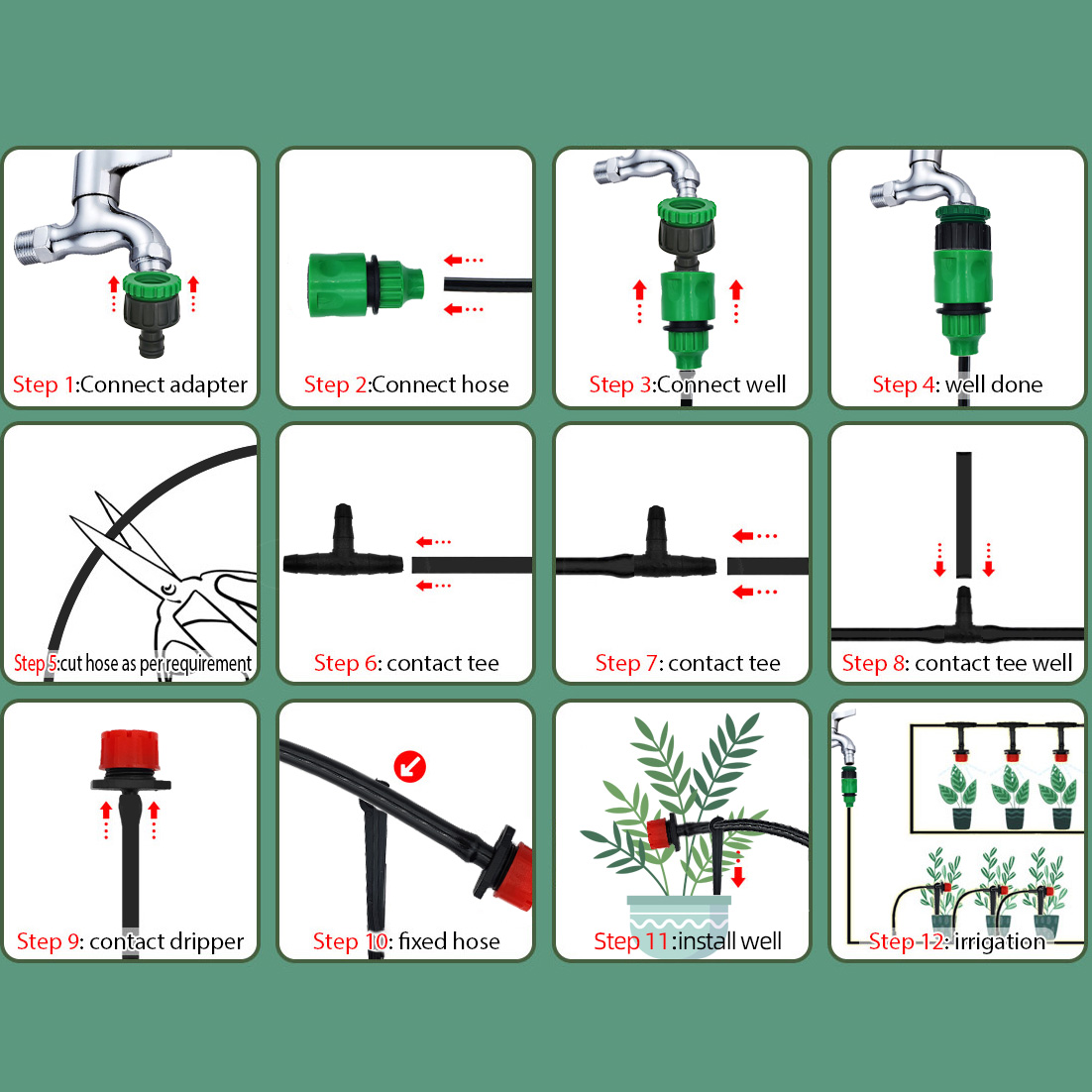 Greenhouse 15M-30M DIY Drip Ir - Smart Garden Sprinkler 评论和价格