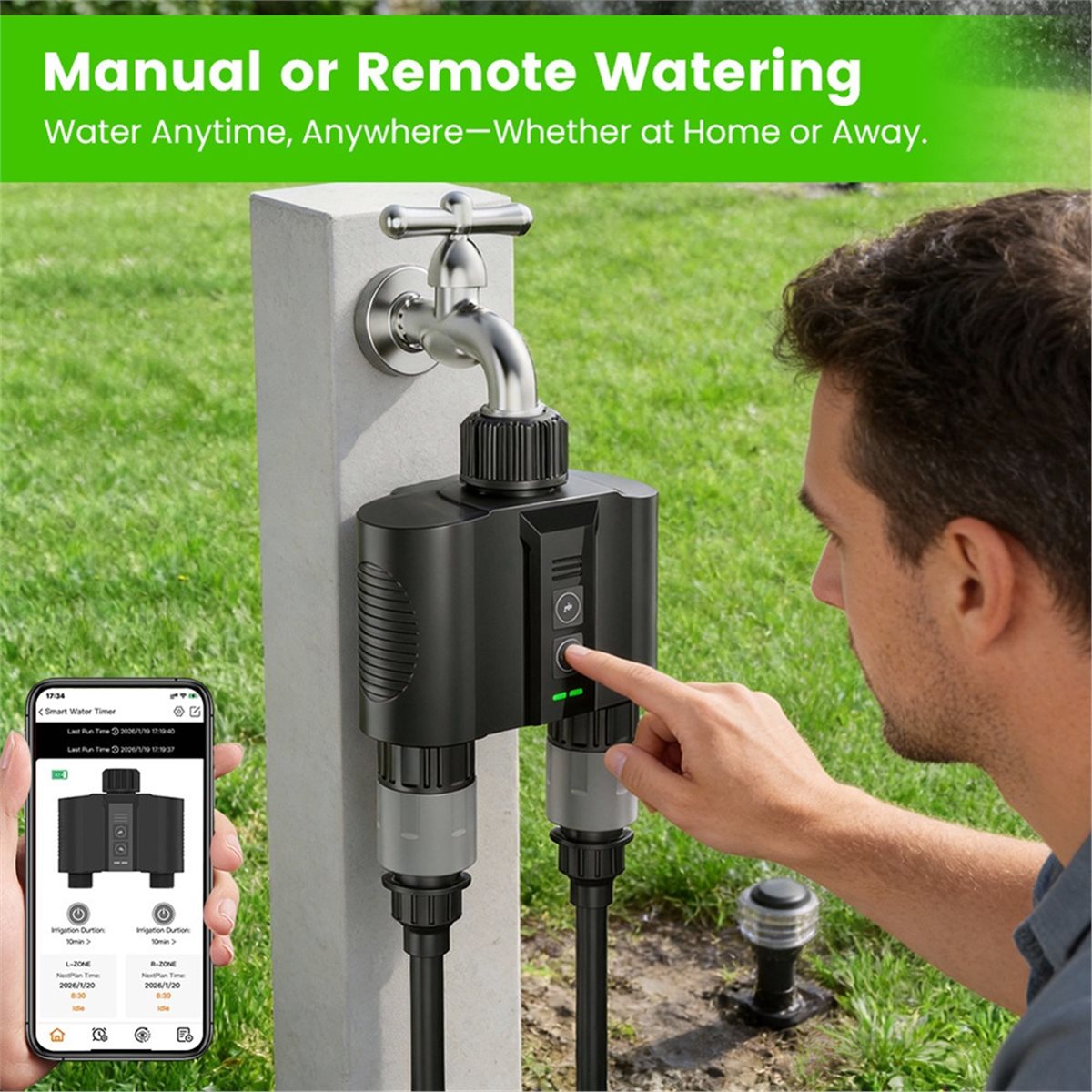 Y17A 1 Set WiFi Water Timer fo - Smart Garden Sprinkler 评论和价格