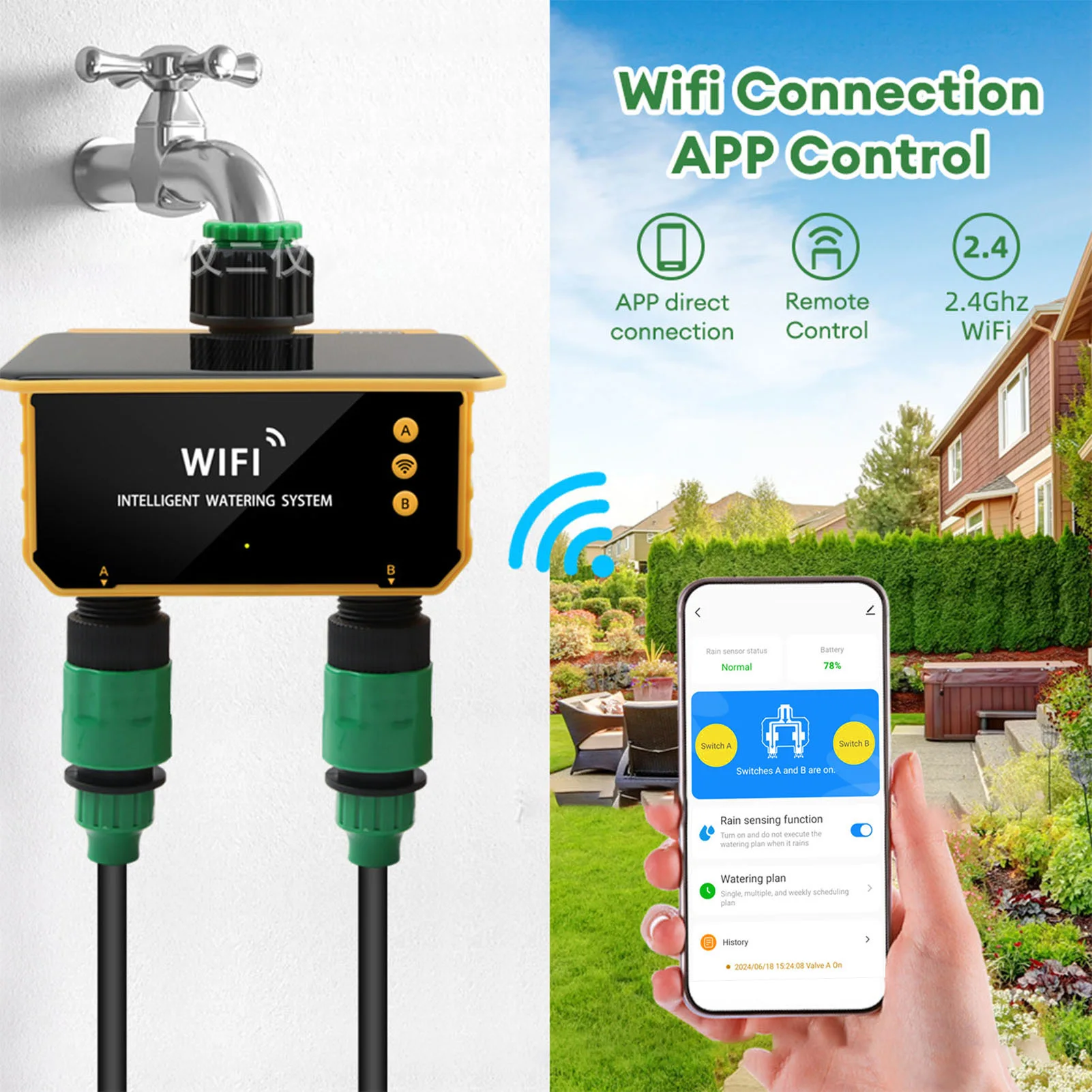 Solar WiFi Smart Irrigation Ti - Smart Garden Sprinkler 评论和价格