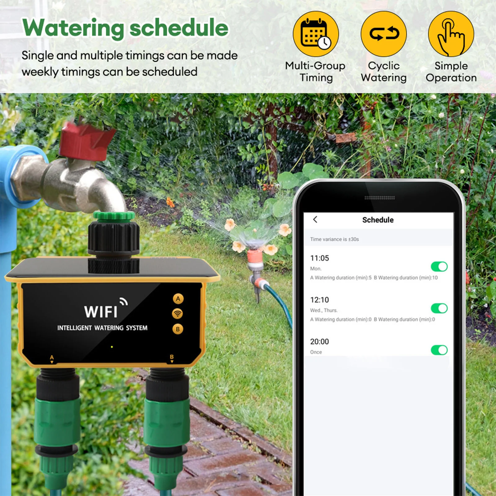 Solar WiFi Smart Irrigation Ti - Smart Garden Sprinkler 评论和价格